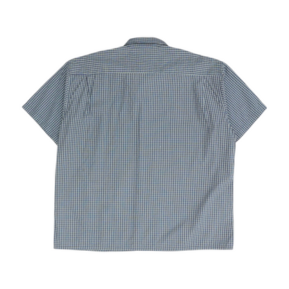 Blue Plaid Short Sleeve Button Down