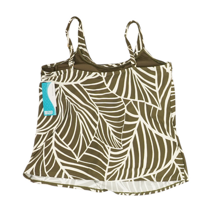 Green Print Swim Top
