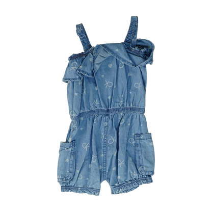 Blue Graphic Sleeveless One-Piece