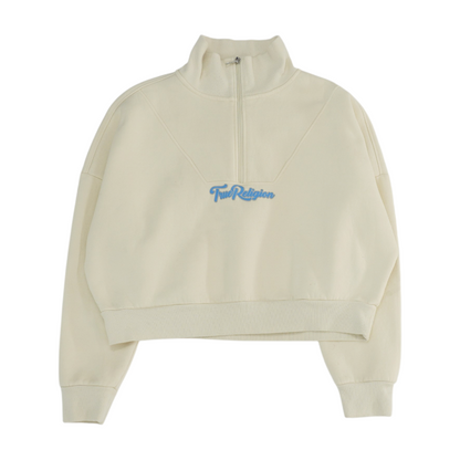Ivory Solid 1/4 Zip Pullover