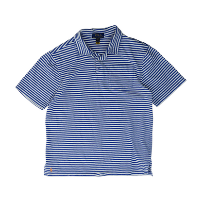Blue Striped Short Sleeve Polo