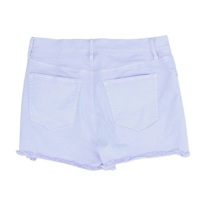 Lavender Solid Denim Shorts
