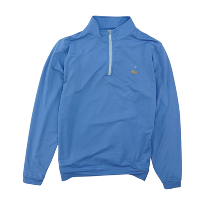 Blue Solid 1/4 Zip Pullover