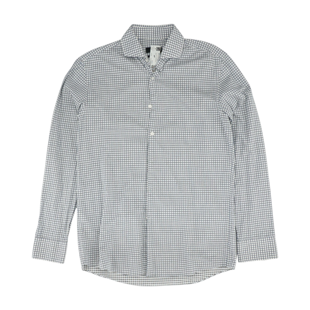 White Check Long Sleeve Button Down