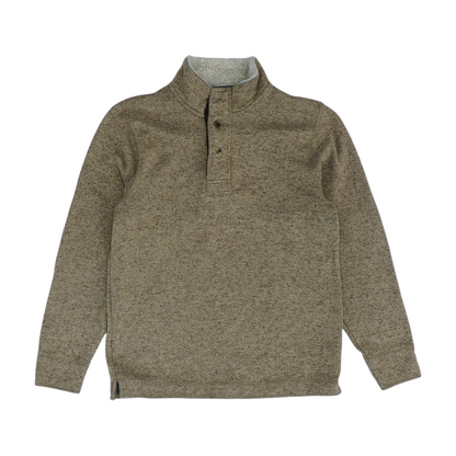 Brown Solid 1/4 Zip Pullover