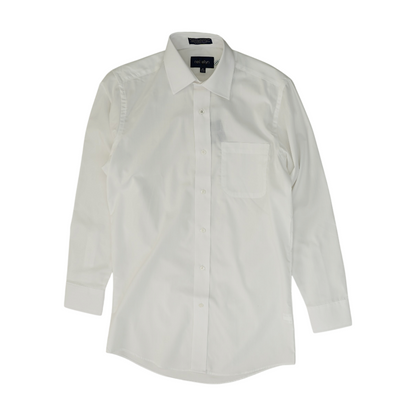 White Solid Long Sleeve Button Down