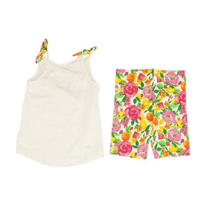 White Floral Short Set