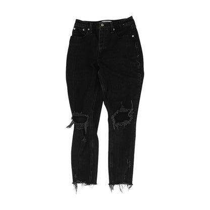 Black Solid High Rise Jeans
