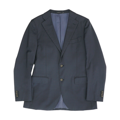 Navy Long Solid Suit Jacket