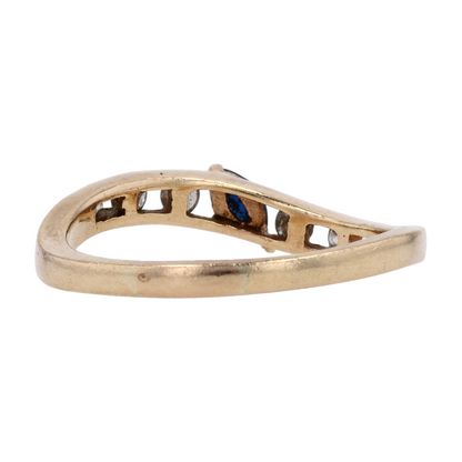 14K Yellow Gold Sapphire Band Ring