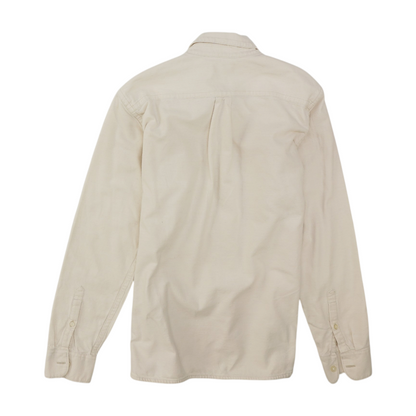 Cream Solid Flannel Button Down