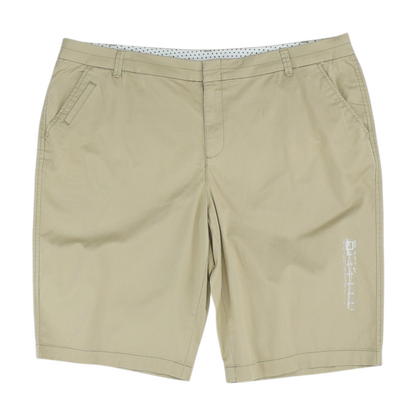 Beige Plus Size Solid Chino / Khaki Shorts