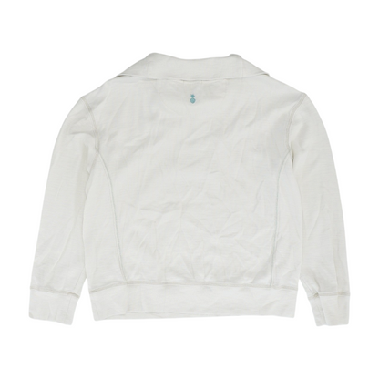 White Solid 1/4 Zip Pullover