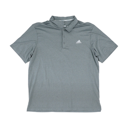 Gray Solid Short Sleeve Polo