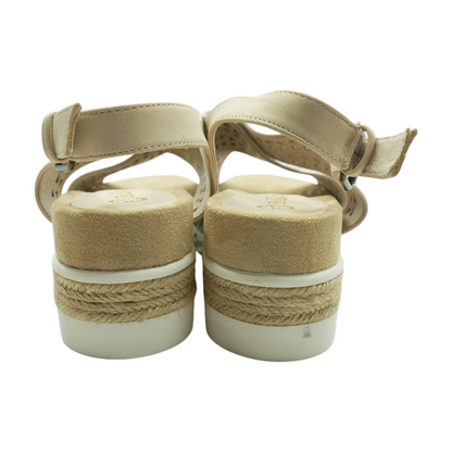 Beige Wedged Sandals