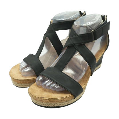 Black Wedged Sandals