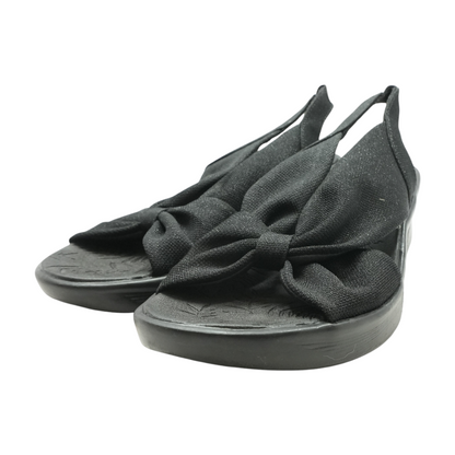 Black Wedged Sandals