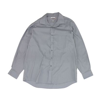 Gray Solid Long Sleeve Button Down