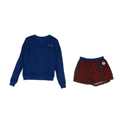 Blue Solid Pajama Set