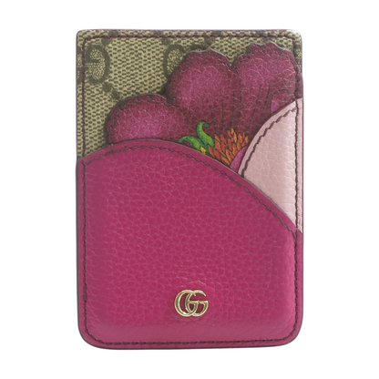 Magnetic Phone Wallet Floral Card Case with Double G
