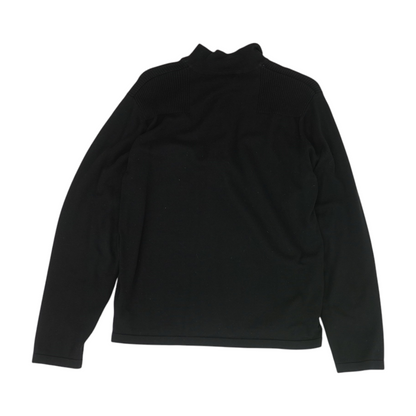 Black Solid 1/4 Zip Sweater