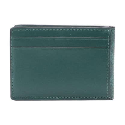 Compact Billfold Wallet in Green Signature Canvas