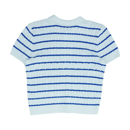 White Striped Pullover Sweater