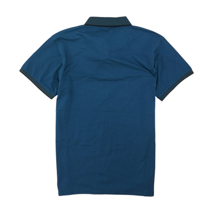 Blue Solid Short Sleeve Polo