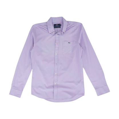 Pink Check Long Sleeve Button Down