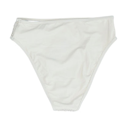 Beige Solid Swim Bottom