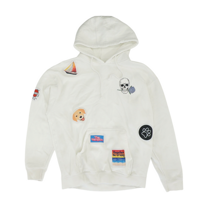 White Graphic Hoodie Pullover