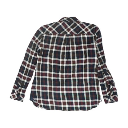 Burgundy Petite Plaid Button Down