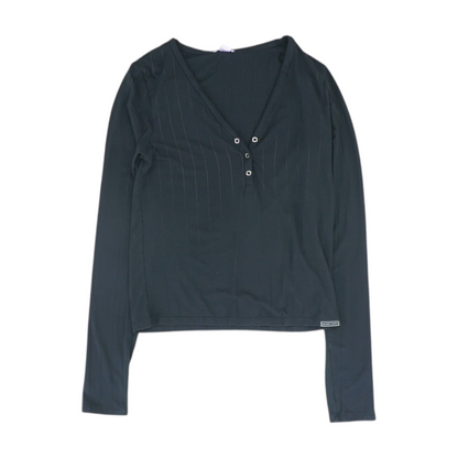 Black Striped Pajama Top