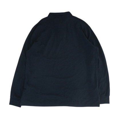 Navy Solid Long Sleeve Polo
