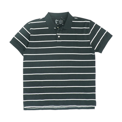 Black Striped Short Sleeve Polo