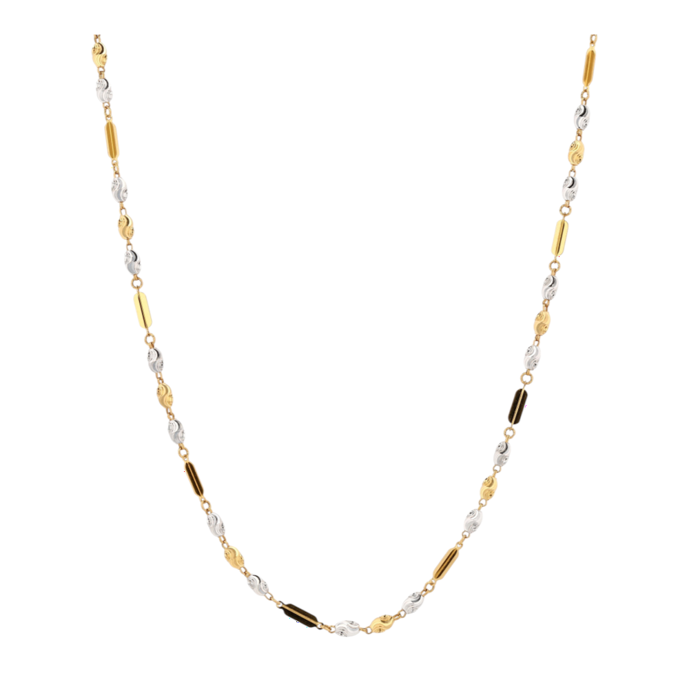 22K Two-Tone Gold Chain Necklace