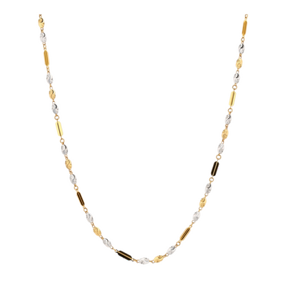 22K Two-Tone Gold Chain Necklace
