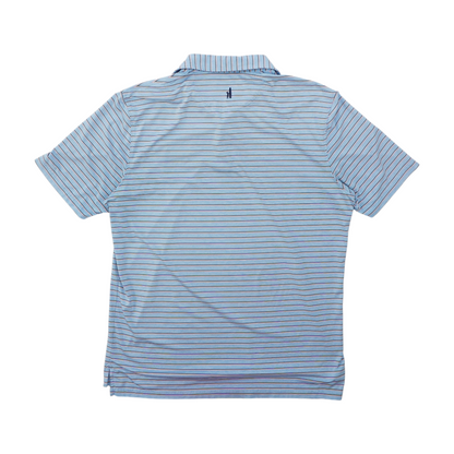 Blue Striped Short Sleeve Polo