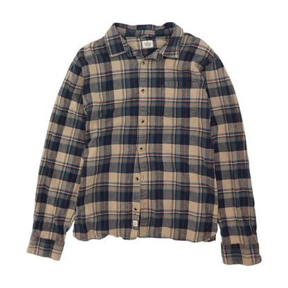 Navy Plaid Flannel Button Down