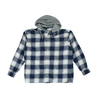 Navy Check Flannel Button Down