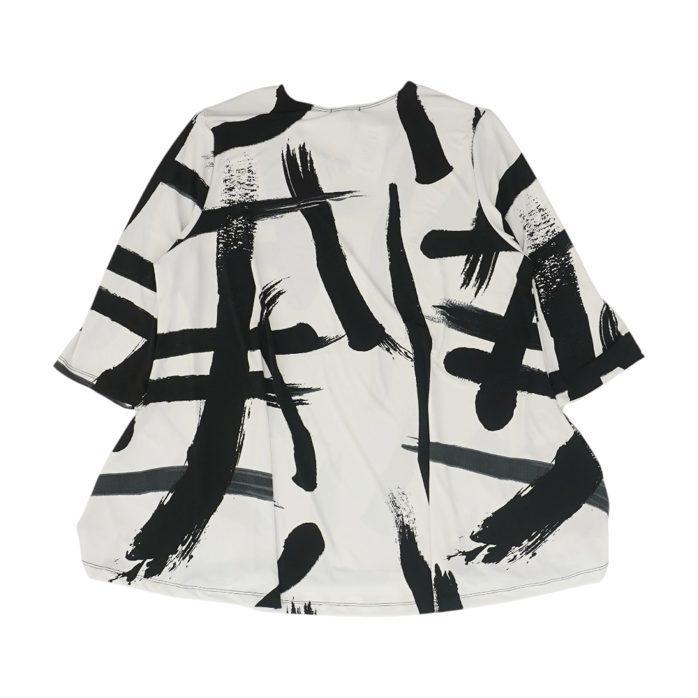 White Plus Print Blouse