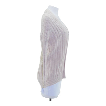 Beige Solid Cardigan Sweater