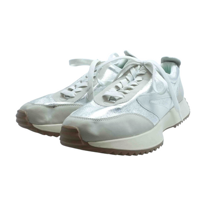 Silver Low-Top Athletic Shoes