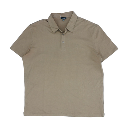 Tan Solid Short Sleeve Polo