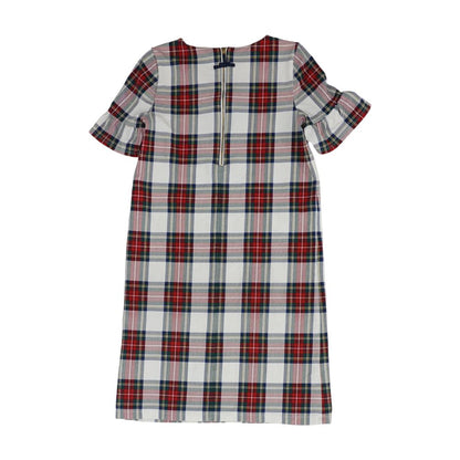 White Plaid Midi Dress