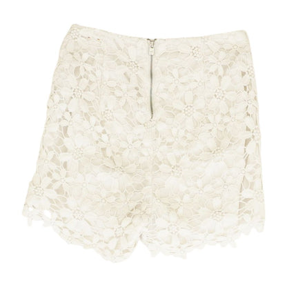 White Floral Shorts
