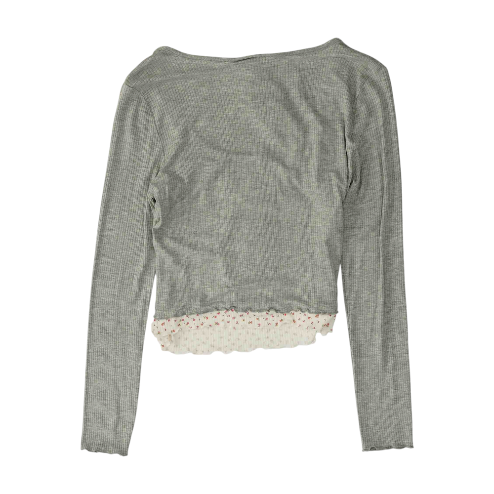 Gray Cropped Blouse