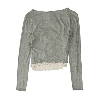 Gray Cropped Blouse