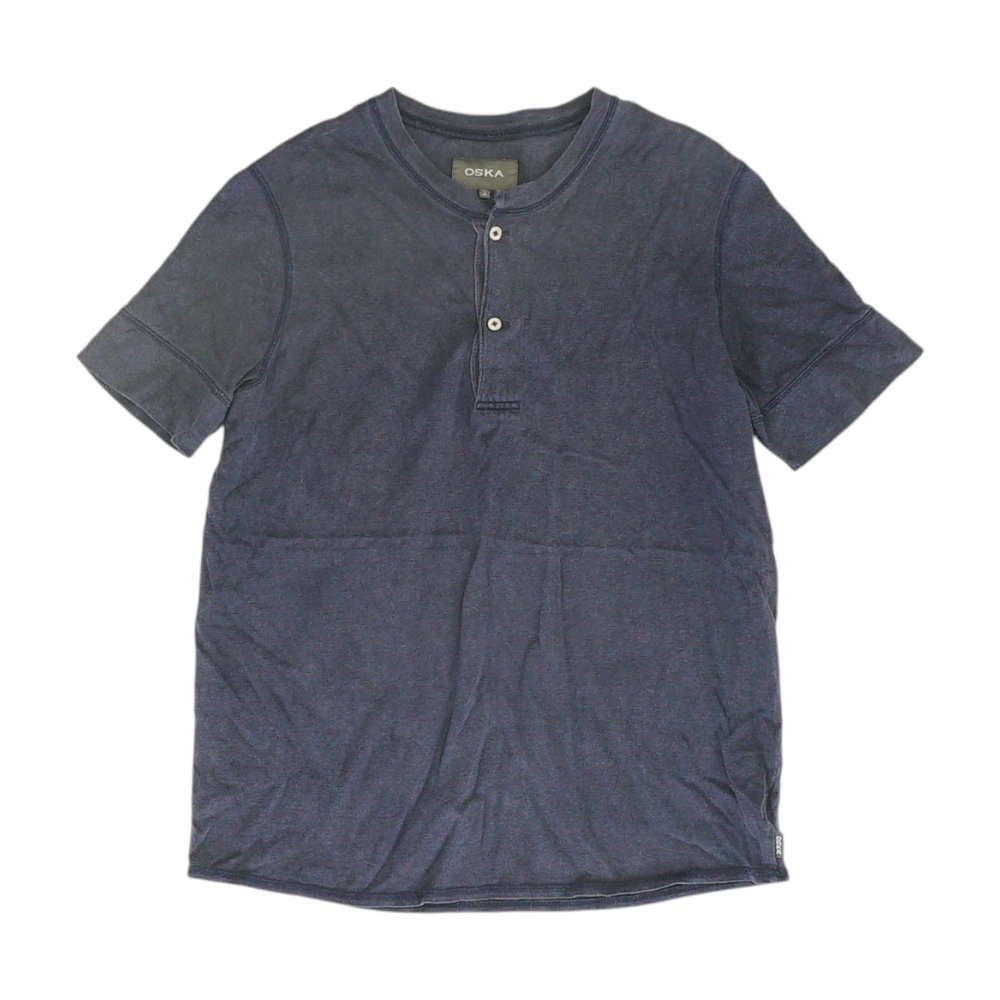 Navy Solid Henley T-Shirt