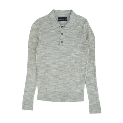 Gray Solid 1/4 Zip Sweater
